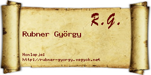 Rubner György névjegykártya