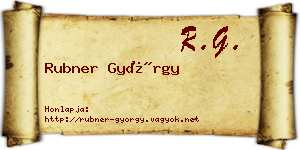Rubner György névjegykártya